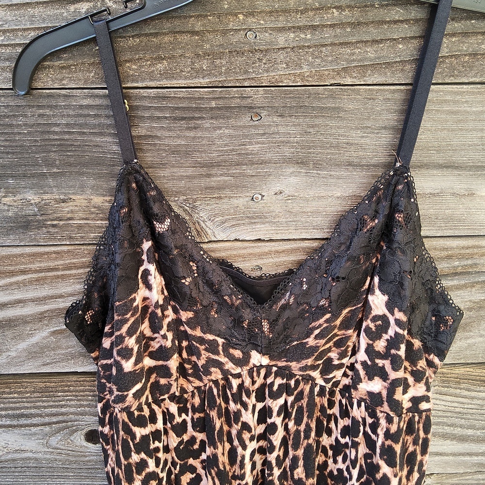 Soma Leopard Lace Slip Nightgown Size XL - Picture 2 of 10